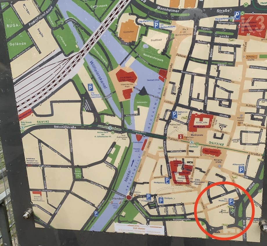 Harta orașului din centrul orașului