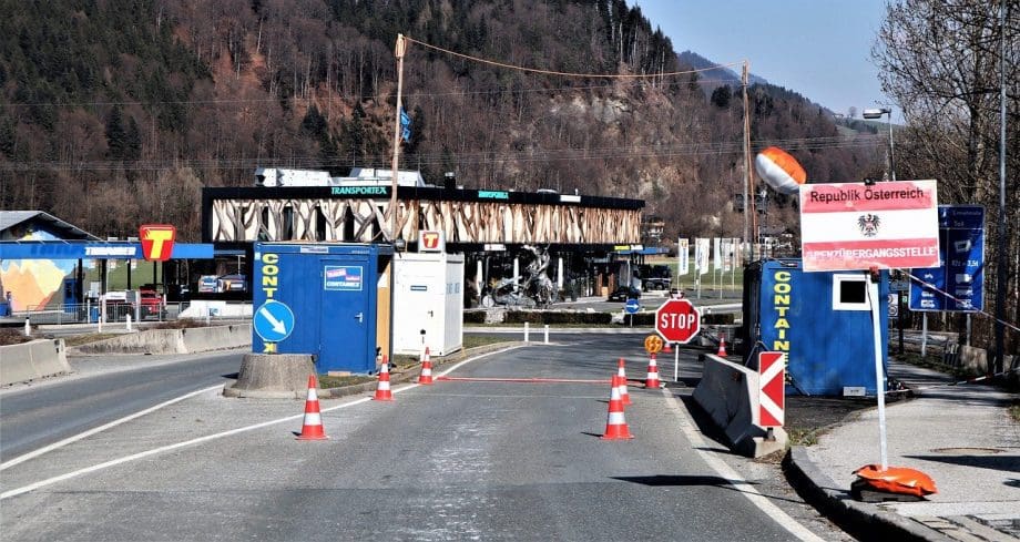 Passagem de fronteira para a Áustria