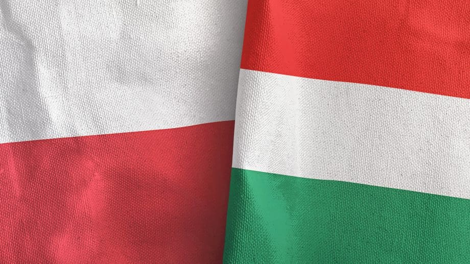 Polsk og ungarsk flagg