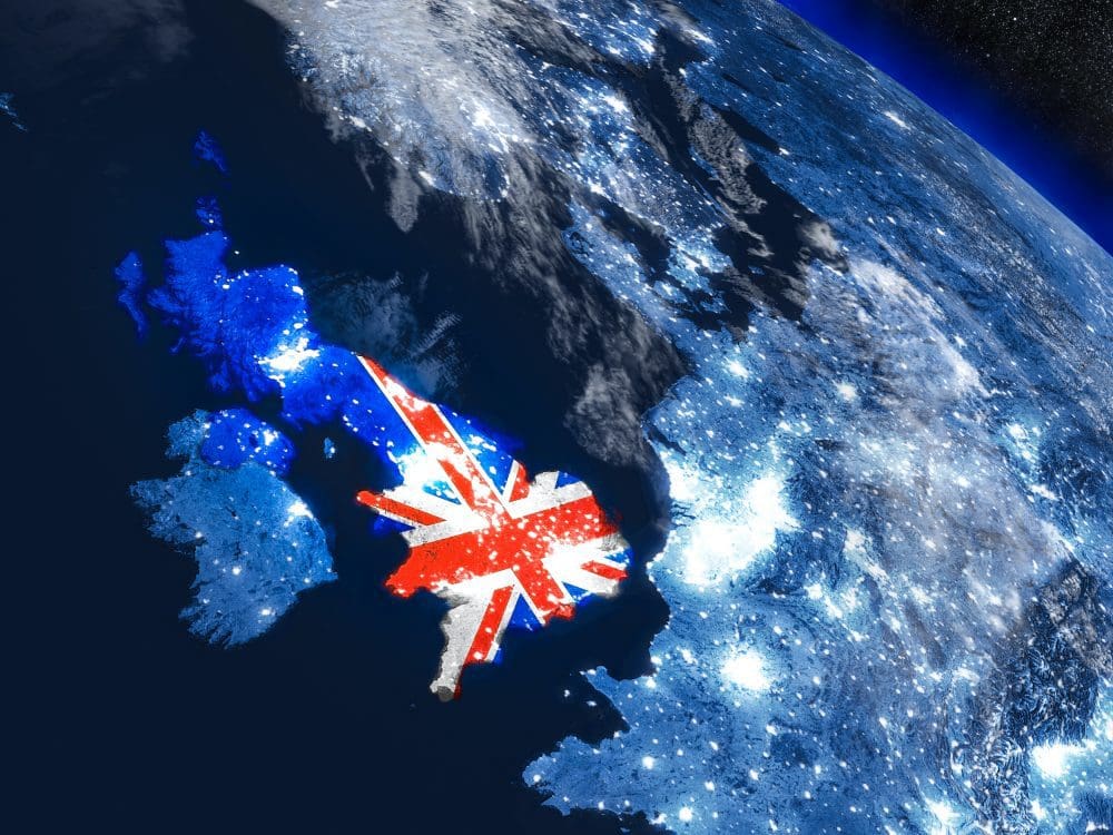 Storbritannien set fra rummet
