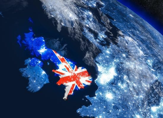 宇宙から見たイギリス
